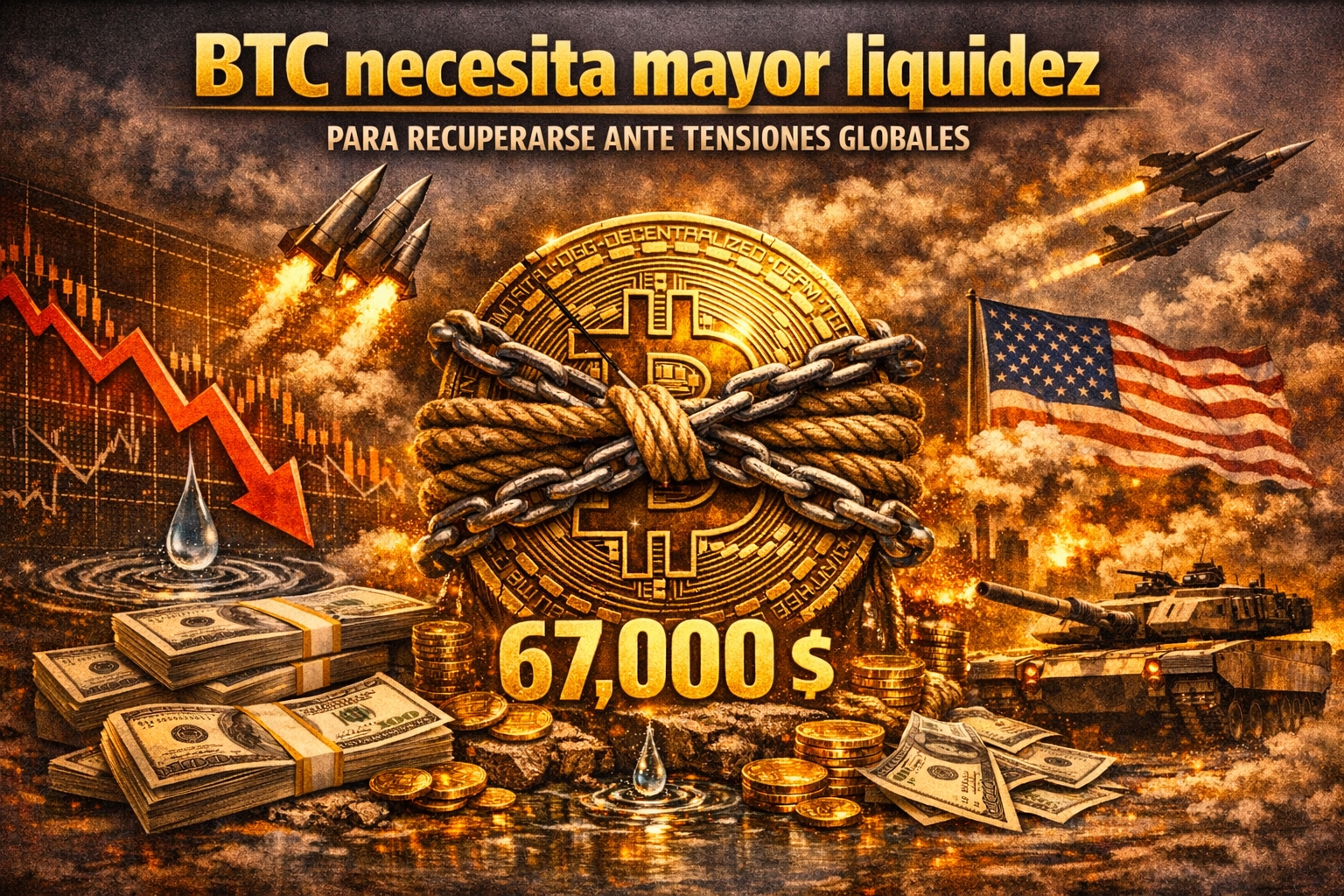 BTC necesita mayor liquidez para recuperarse ante tensiones globales