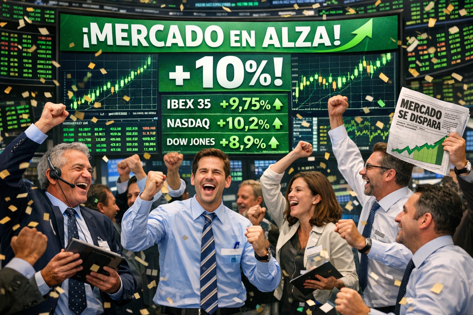 Mercado celebra cese de tensiones con alzas que dejaron ganancias de hasta 10%