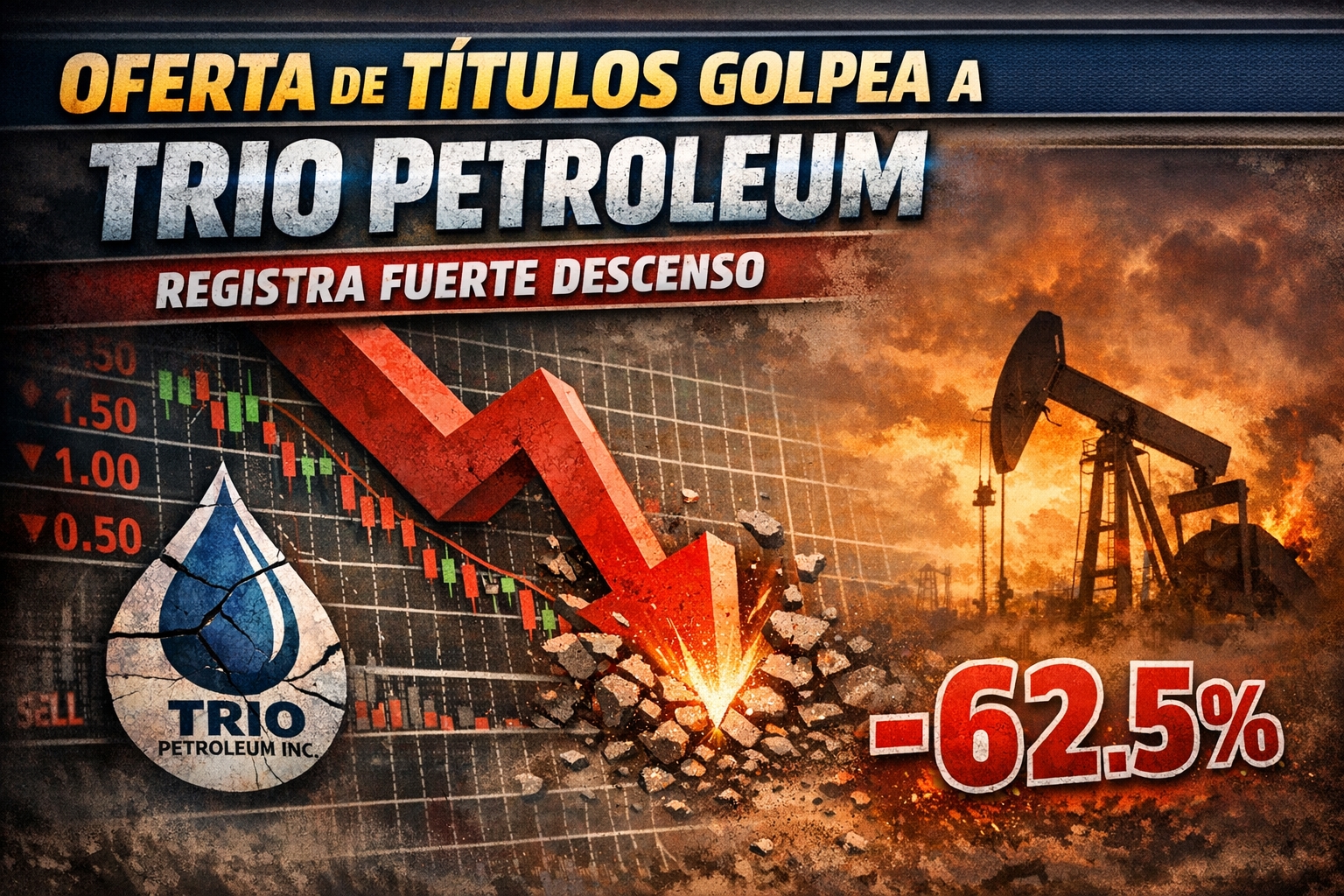 Oferta de títulos golpea a Trio Petroleum, que registra fuerte descenso